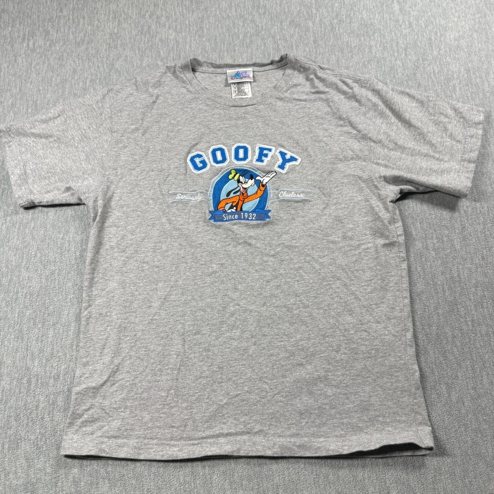 Disney T-Shirt Mens M Gray Goofy Disneyland‎ Resort Graphic Short Sleeve Cotton